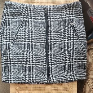 Kori Black and White Plaid Mini Skirt